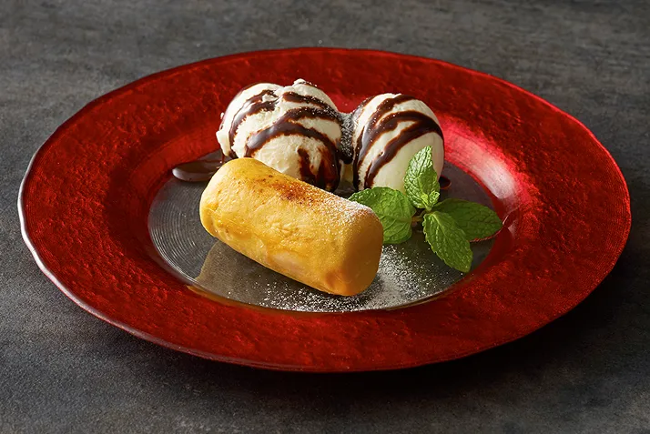Image of sweet potatoes served with vanilla