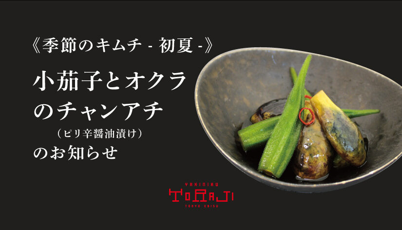 《季節のキムチ- 初夏 -》小茄子とオクラのチャンアチ